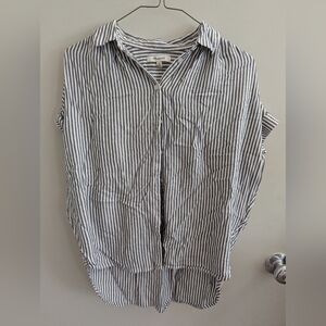 Madewell Women's Striped Button Down Loose Fit Top EUC Small Super Soft